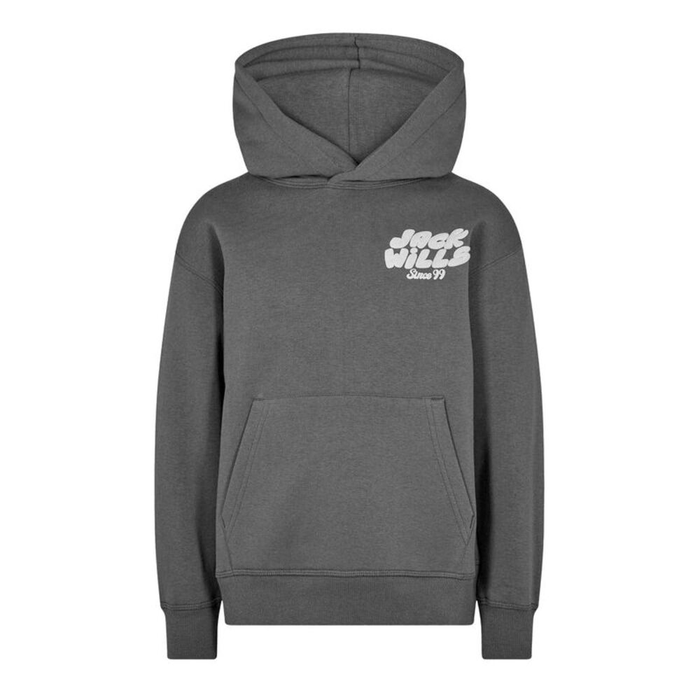 Jack Wills Childrens/Kids Back Print Logo Hoodie / Dark Slate